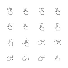 Fototapeta premium touch screen gray line icons set