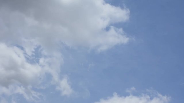 Nature cloudscape with blue sky and white cloud, Timelapse