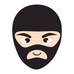 thief robber mask black clothes male man vector illustration isolated