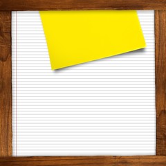 Composite image of grey sticky note