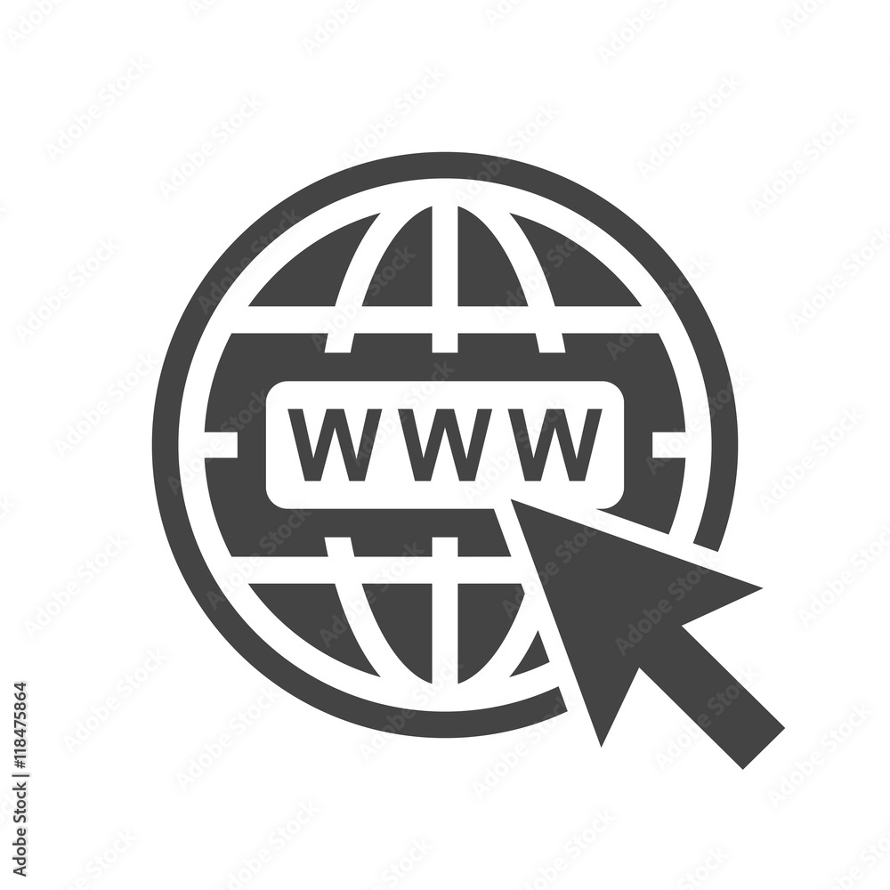Poster go to web icon. internet flat vector illustration for website on white background.