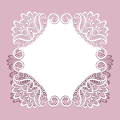 Square cutout paper lace frame