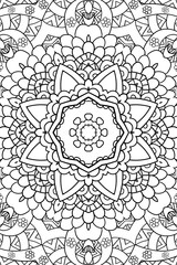 Mandala background. Ethnic decorative elements. Hand drawn . Coloringg book for adults.