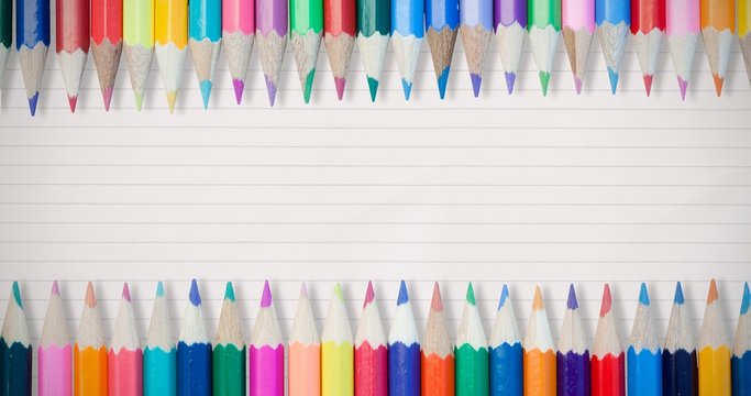 Composite image of coloured pencils