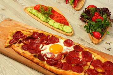 Turkish Pita with Sausage and Egg