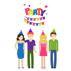 Party design concept. Cheerful corporate party. Vector illustration.