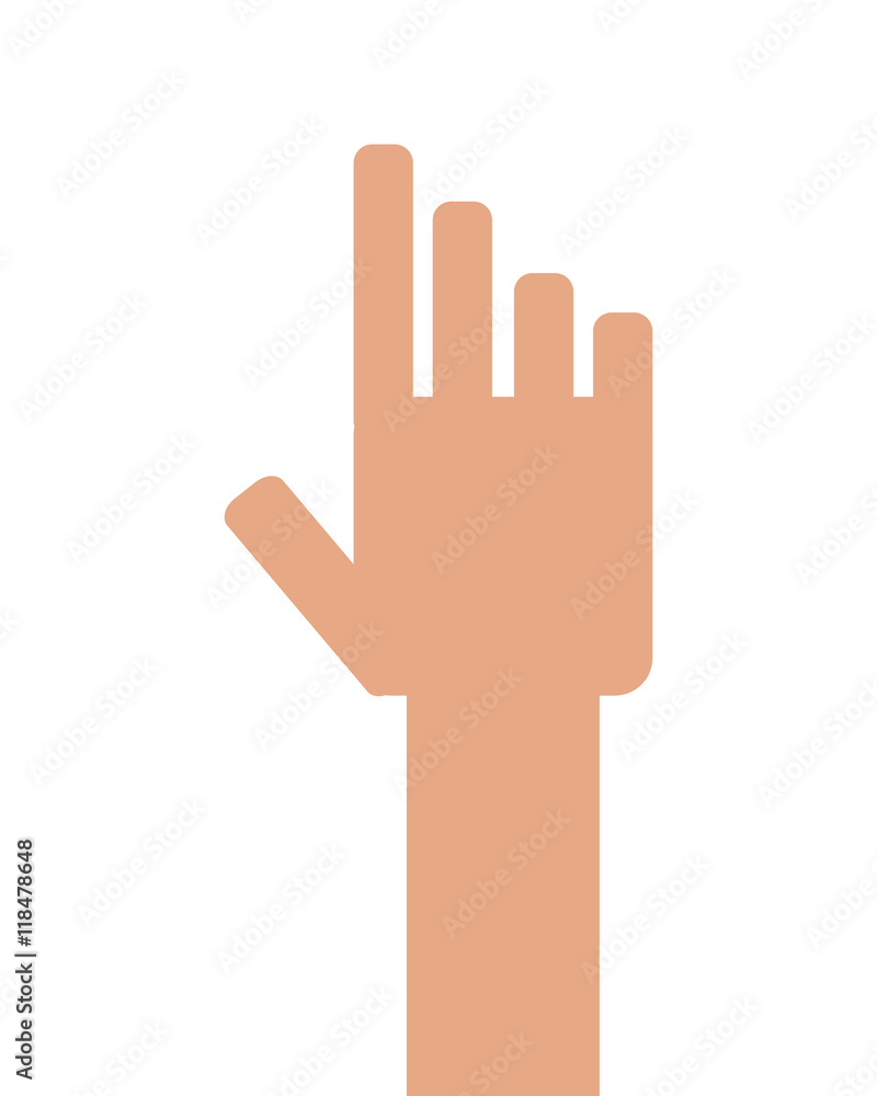 Poster flat design hand pointing with index finger icon vector illustration