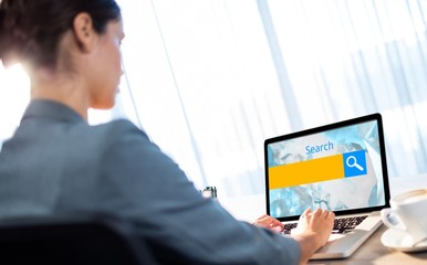 Composite image of logo of a search bar