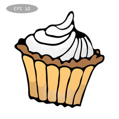 Sweet colorful cupcake vector illustration
