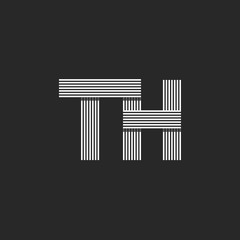 Logo TH letters initials, combination letters T and H together, business card monogram emblem mockup