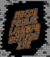 Cool vector brick font