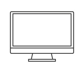 flat design computer monitor icon vector illustration