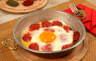 Fried Eggs with Bologna