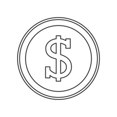 flat design dollar coin icon vector illustration
