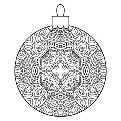  Black and white decorative Christmas ball.