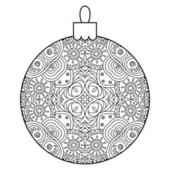 Obraz premium Black and white decorative Christmas ball.