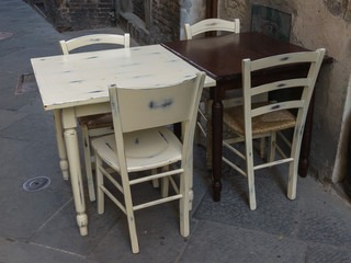 Tables and chairs
