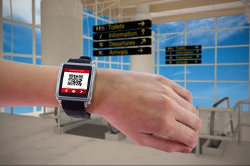 Composite image of smart watch on wrist