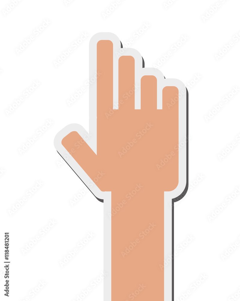Poster flat design hand pointing with index finger icon vector illustration