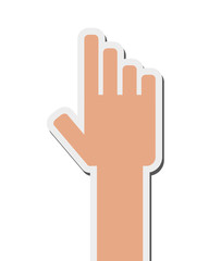 flat design hand pointing with index finger icon vector illustration