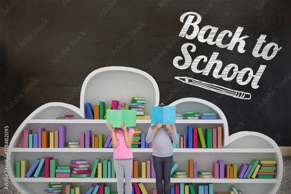 Poster composite image of elementary pupils reading