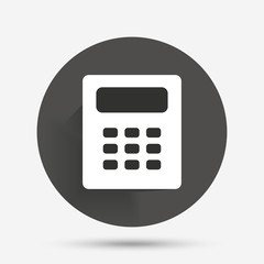 Calculator sign icon. Bookkeeping symbol.