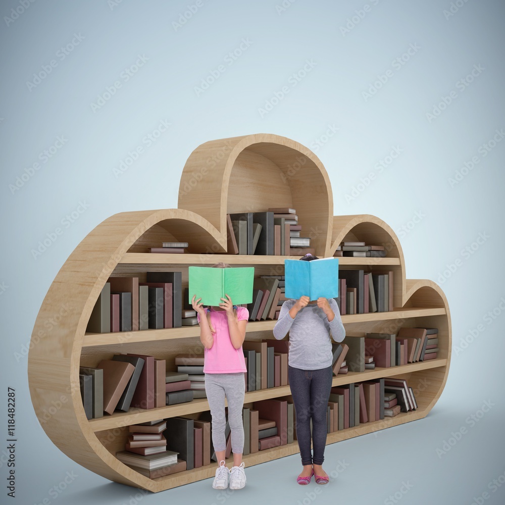 Poster composite image of elementary pupils reading