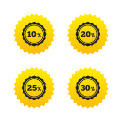 Sale discount icons. Special offer price signs.