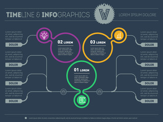 Business concept with 3 options. Web Template of a pyramidal dia
