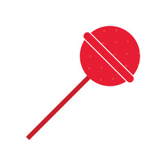 flat design candy lollipop icon vector illustration