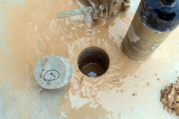 Coring machine in construction work