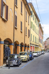 Obraz na płótnie Canvas Bologna, Italia - June, 18, 2016: the street in a center of Bologna, Italy