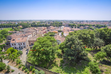 Fototapeta na wymiar Monselice, Italy, June, 23, 2016: panorama with a view of Monselice region, Italy