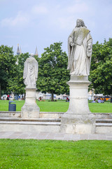 PADOVA, ITALY - JULY, 9, 2016: monuments in Prato della Valle in a center of Padova, Italy