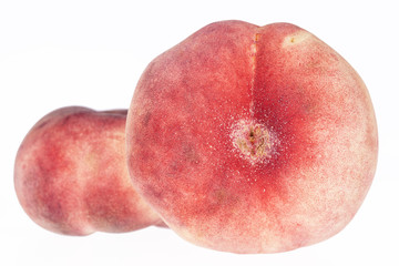 Fruits of Saturn Peach isolated on white background