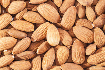 Background  of whole  almonds  group  close up