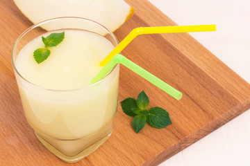 Delicious melon smoothie with mint