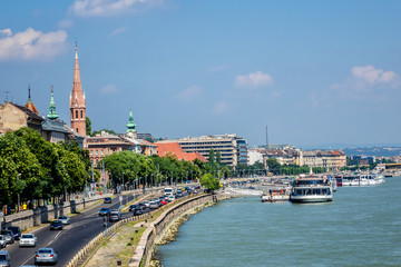 Beautiful Panoramic view of Buda side in Budapest. Hungary.