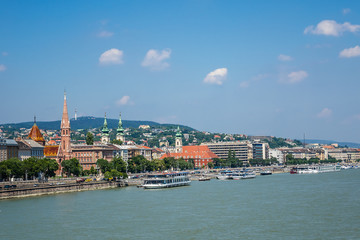 Obraz premium Beautiful Panoramic view of Buda side in Budapest. Hungary.