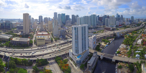 Fototapeta na wymiar Aerial photo Downtown Miami Brickell USA