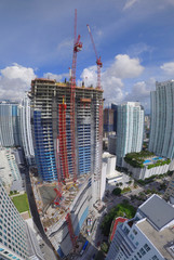 Skyscraper under construction Brickell Miami Downtown