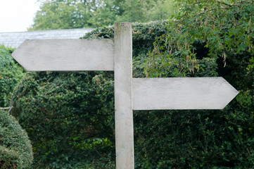 signpost with empty space to add text