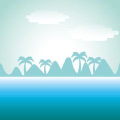 Fototapeta na wymiar beach landscape isolated icon