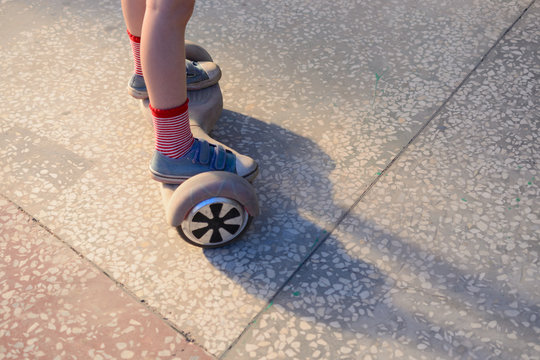 Girl on a hoverboard