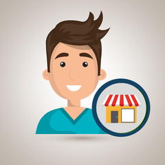 man store market icon vector illustration graphic