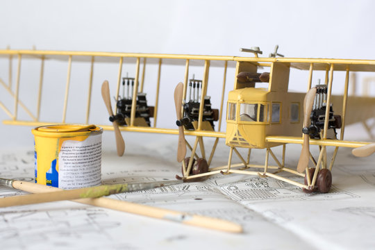 Plastic airplane modeling.