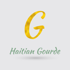 Fototapeta premium Golden Symbol of Haitian Gourde