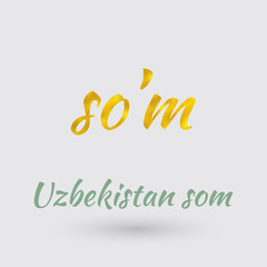 Golden Uzbekistan Som Symbol