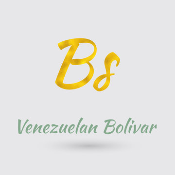 Golden Symbol Venezuelan Bolivar