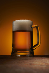 wonderful mug of beer and chips on the table